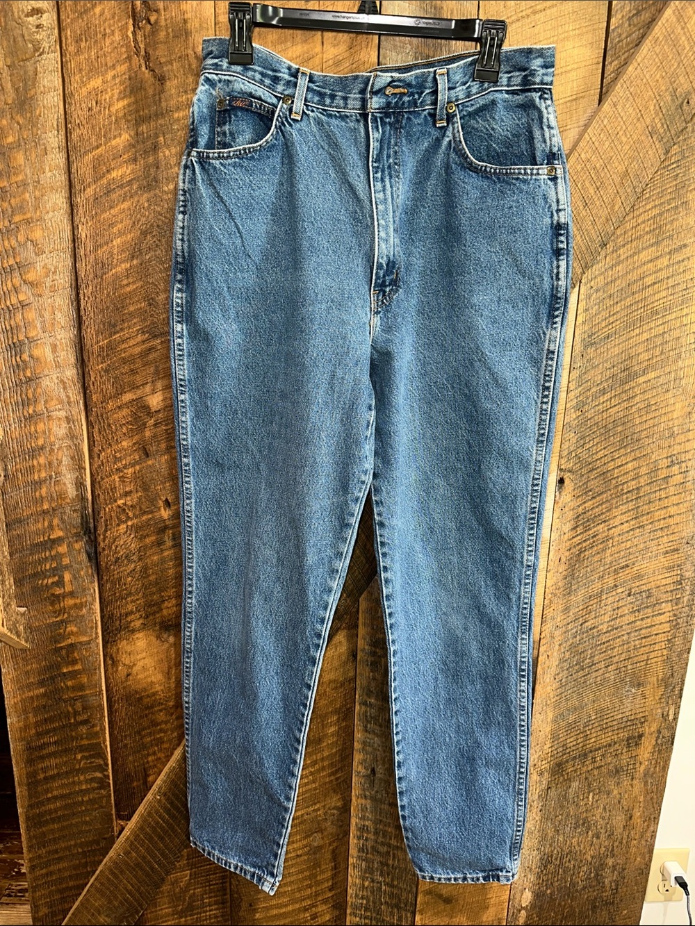 Vintage 80s 90s Distressed Chic USA High Rise Mom Jeans Womens Size 16 Tall G07